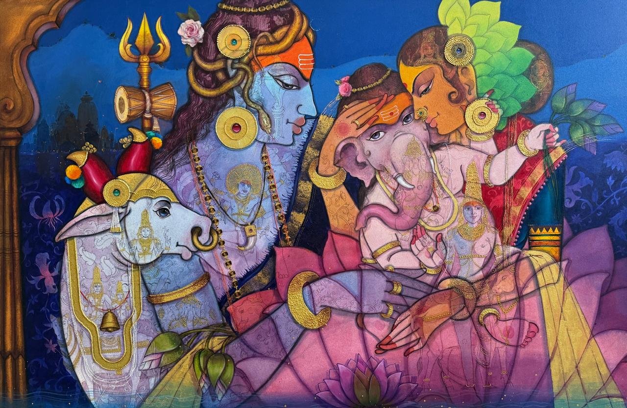 Shiv Parvati and ganesha